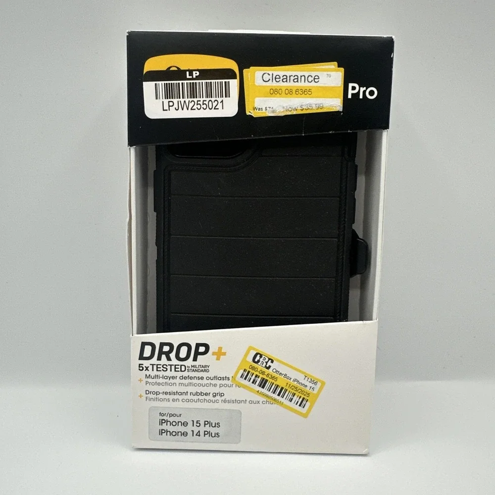 OtterBox Apple iPhone 15 Plus/iPhone 14 Plus Defender Pro Series Case - Black